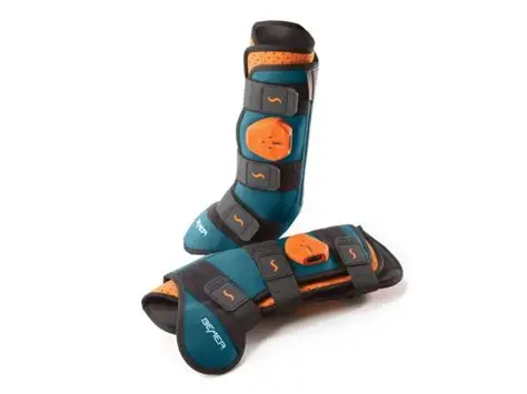 BEMER B.Eq leg cuffs in use