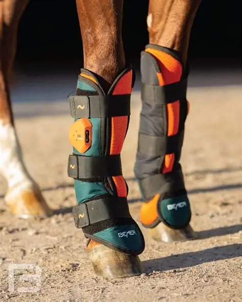 BEMER B.Eq cuffs on horse legs