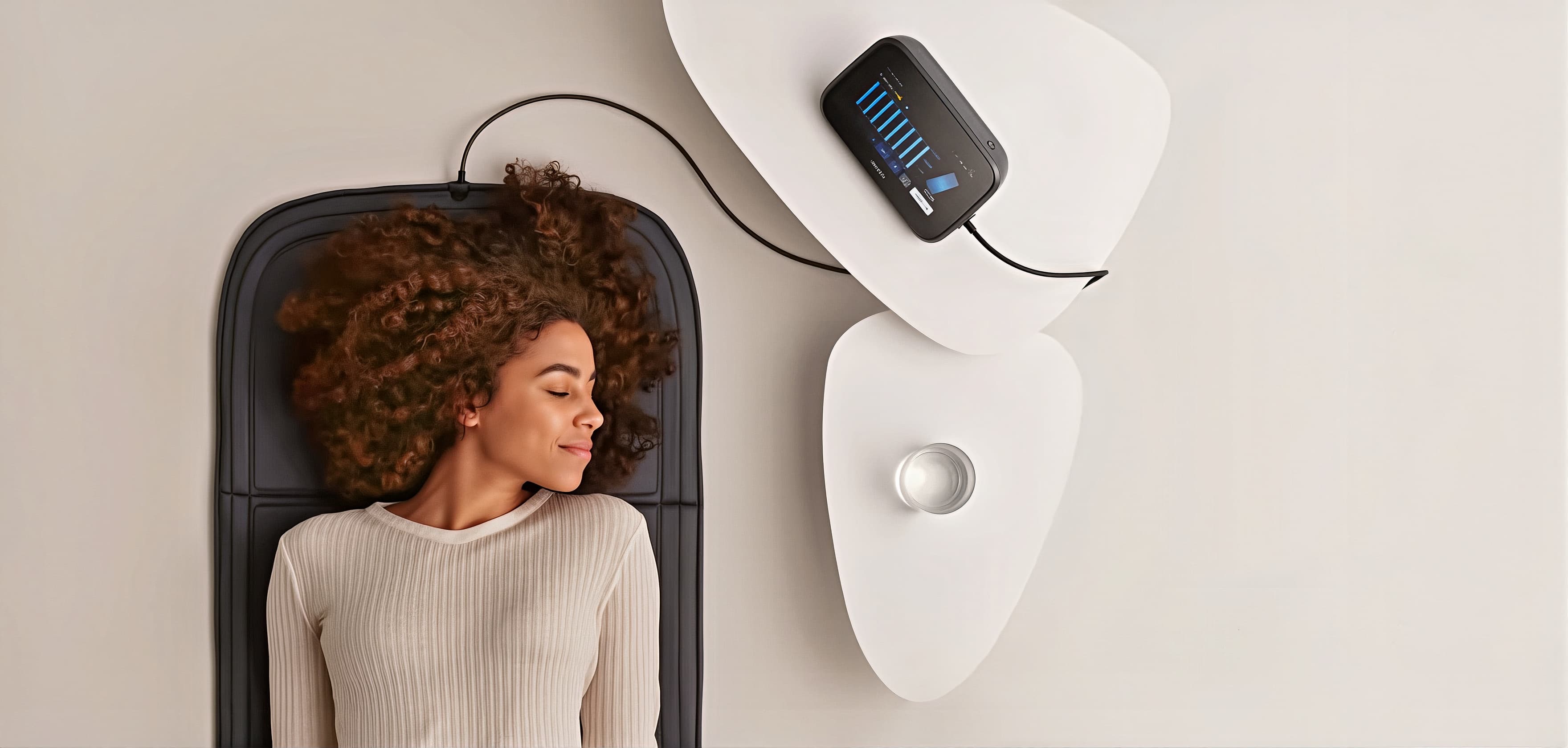 Person relaxing during a BEMER therapy session